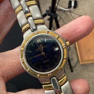 Jacques du Manoir Two-Tone Bracelet Rope Date Display Blue Dial Quartz Watch